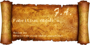 Fabritius Abbás névjegykártya